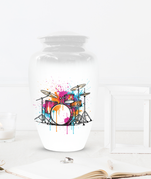 Personalized Drum Set Cremation Urn for Dad – Musician Memorial Urns  for Human Ashes