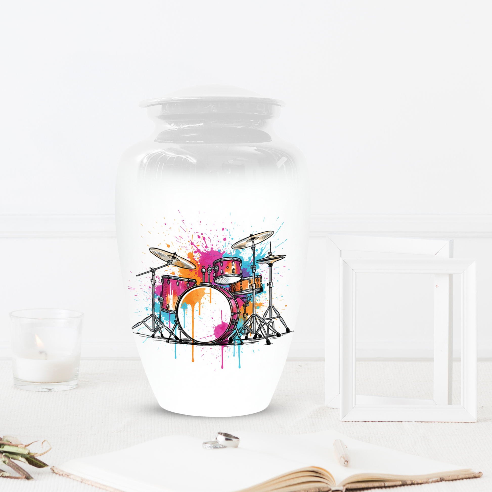 Personalized Drum Set Cremation Urn for Dad – Musician Memorial Urns  for Human Ashes