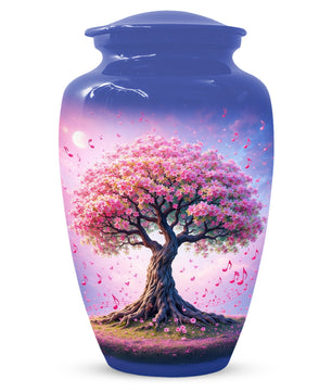 Music Memorial Urn for Mom – Pink Blossom Tree Cremation Urns for Ashes