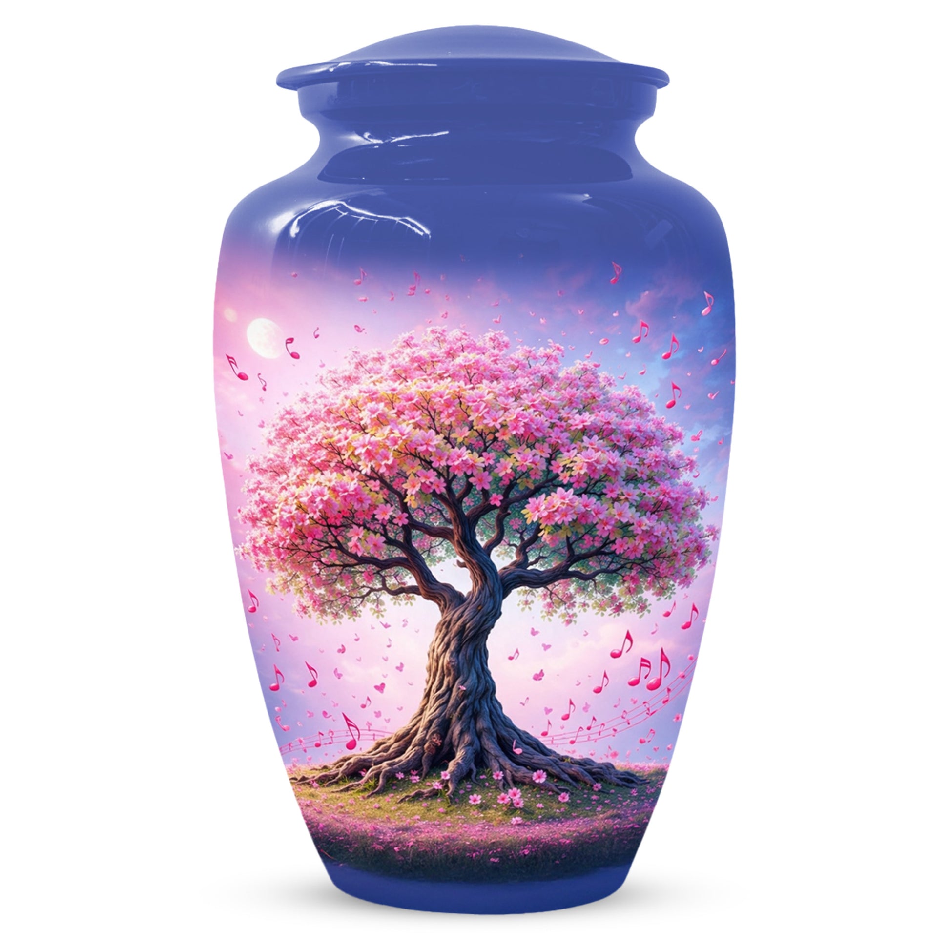 Music Memorial Urn for Mom – Pink Blossom Tree Cremation Urns for Ashes