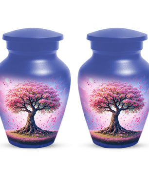 Music Memorial Urn for Mom – Pink Blossom Tree Cremation Urns for Ashes