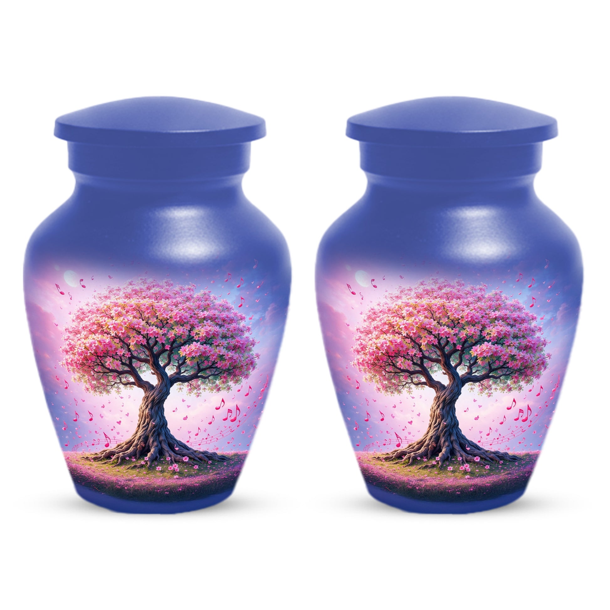 Music Memorial Urn for Mom – Pink Blossom Tree Cremation Urns for Ashes
