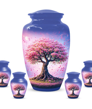 Music Memorial Urn for Mom – Pink Blossom Tree Cremation Urns for Ashes