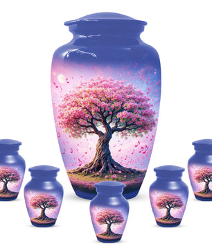 Music Memorial Urn for Mom – Pink Blossom Tree Cremation Urns for Ashes