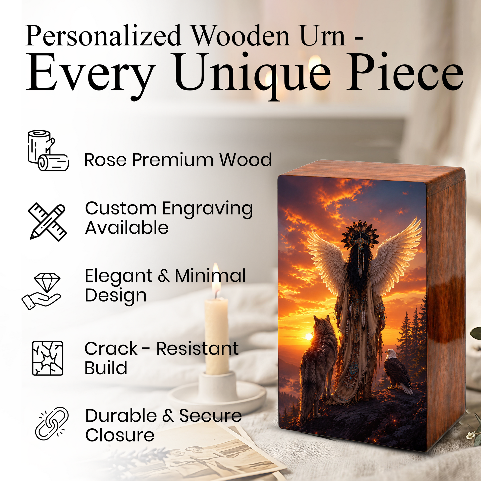 Native Tribal Urn For Women - Western Cremation Urns For Adult Female Ashes