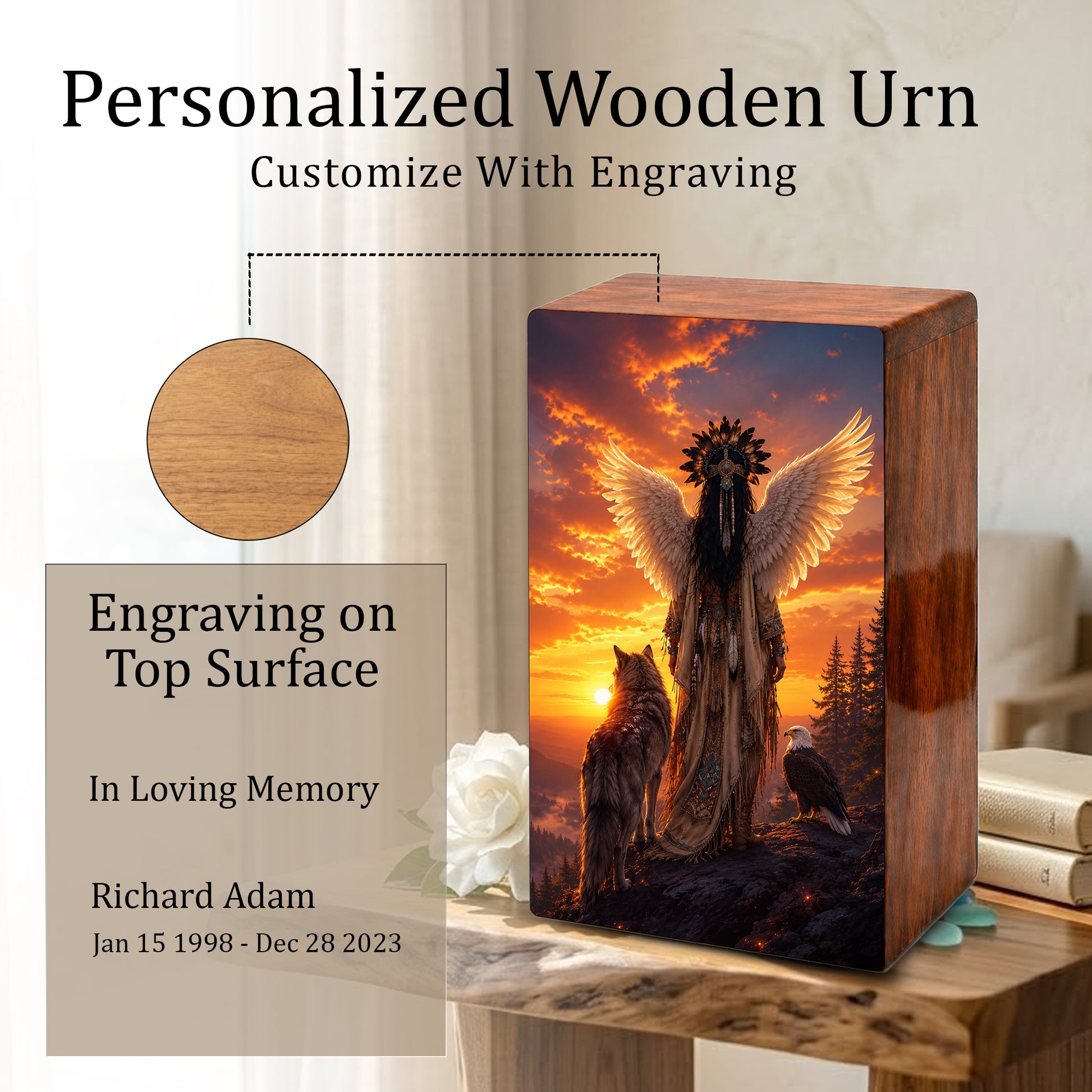 Native Tribal Urn For Women - Western Cremation Urns For Adult Female Ashes