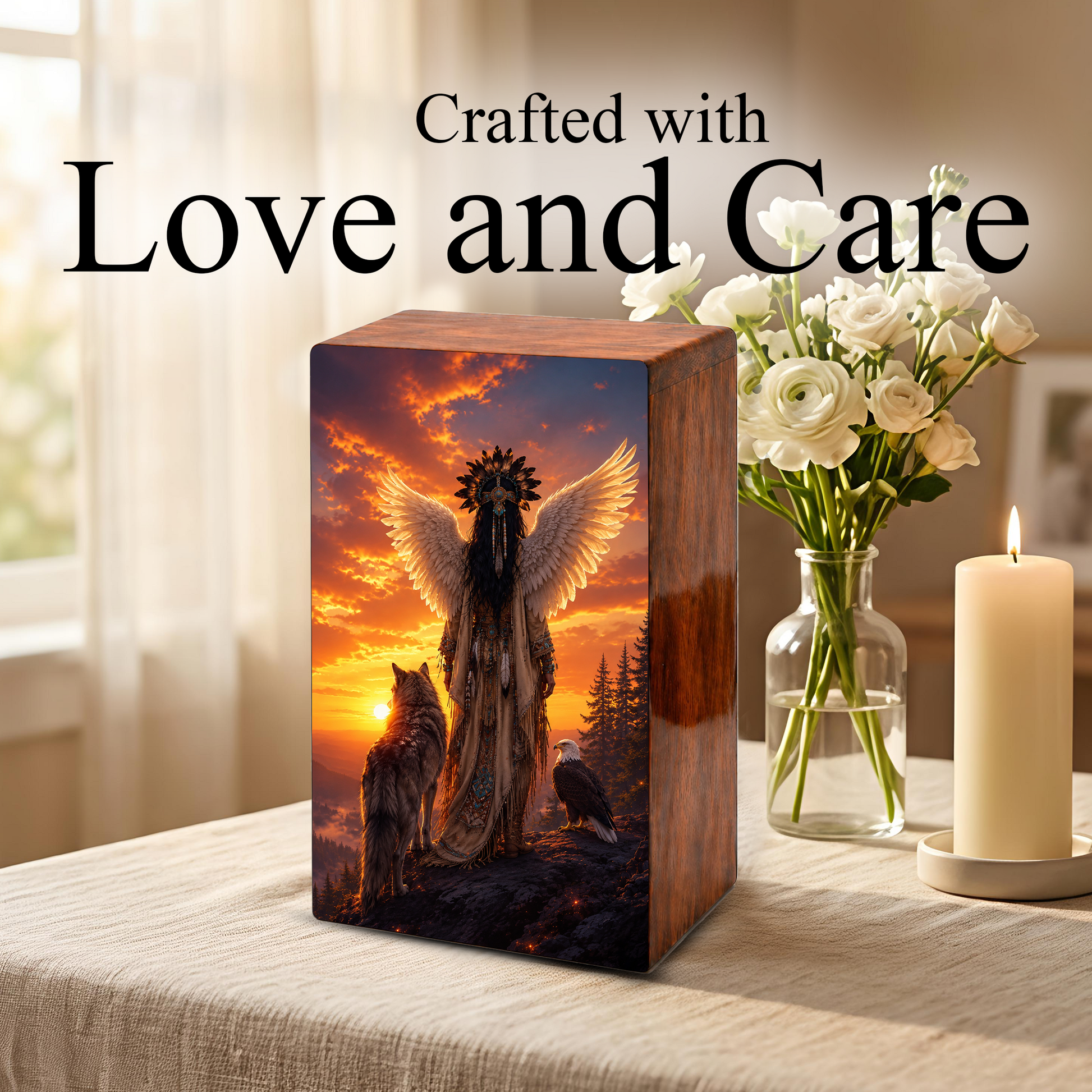 Native Tribal Urn For Women - Western Cremation Urns For Adult Female Ashes