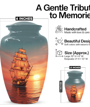Sailing Ship Urns for Dad – Personalized KLeepsake for Dad | Nautical Memorial Urn for Father Ashes