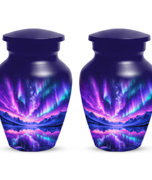 Aurora Borealis Urn for Mom or Dad, Northern Lights Cremation Urn for Women & Men