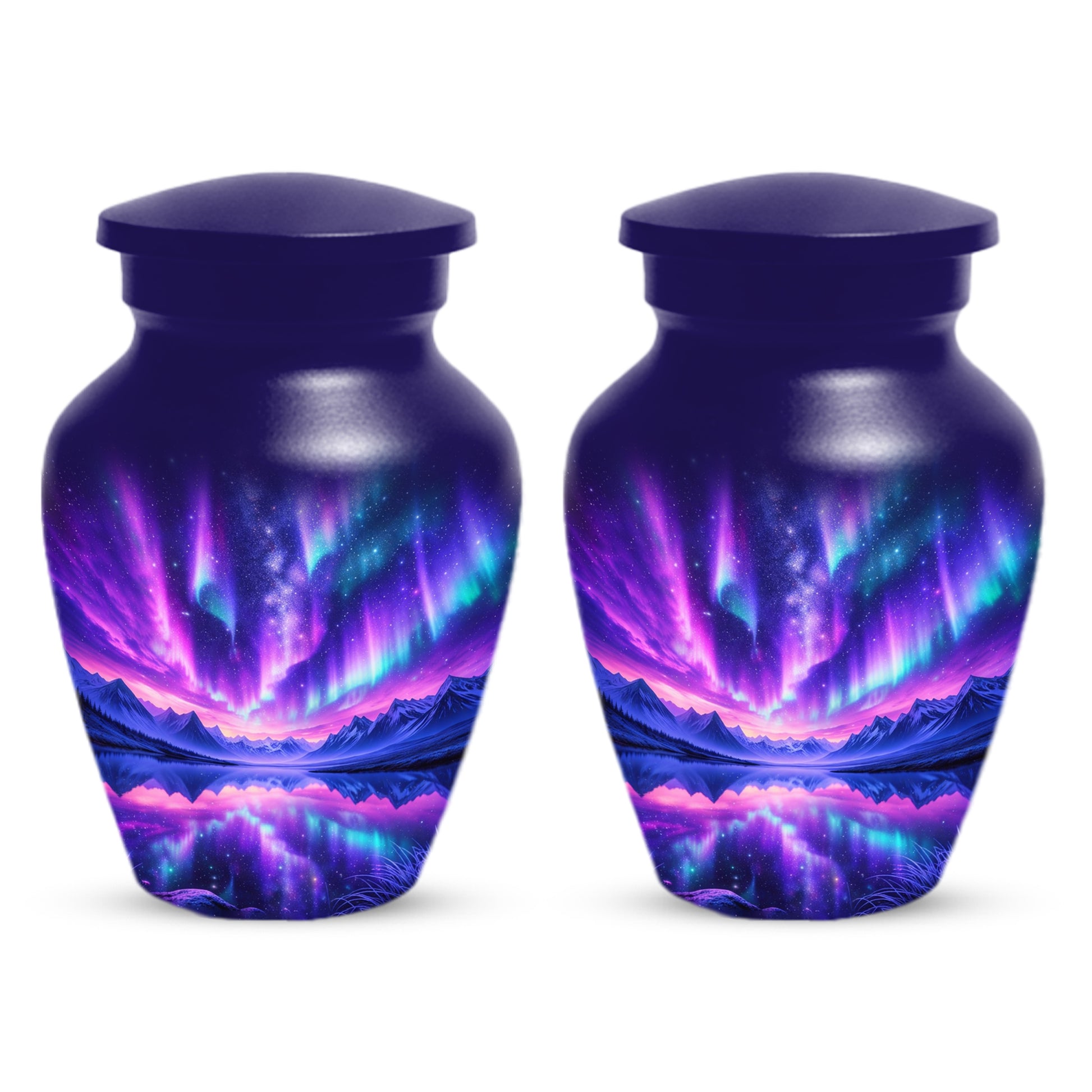 Aurora Borealis Urn for Mom or Dad, Northern Lights Cremation Urn for Women & Men