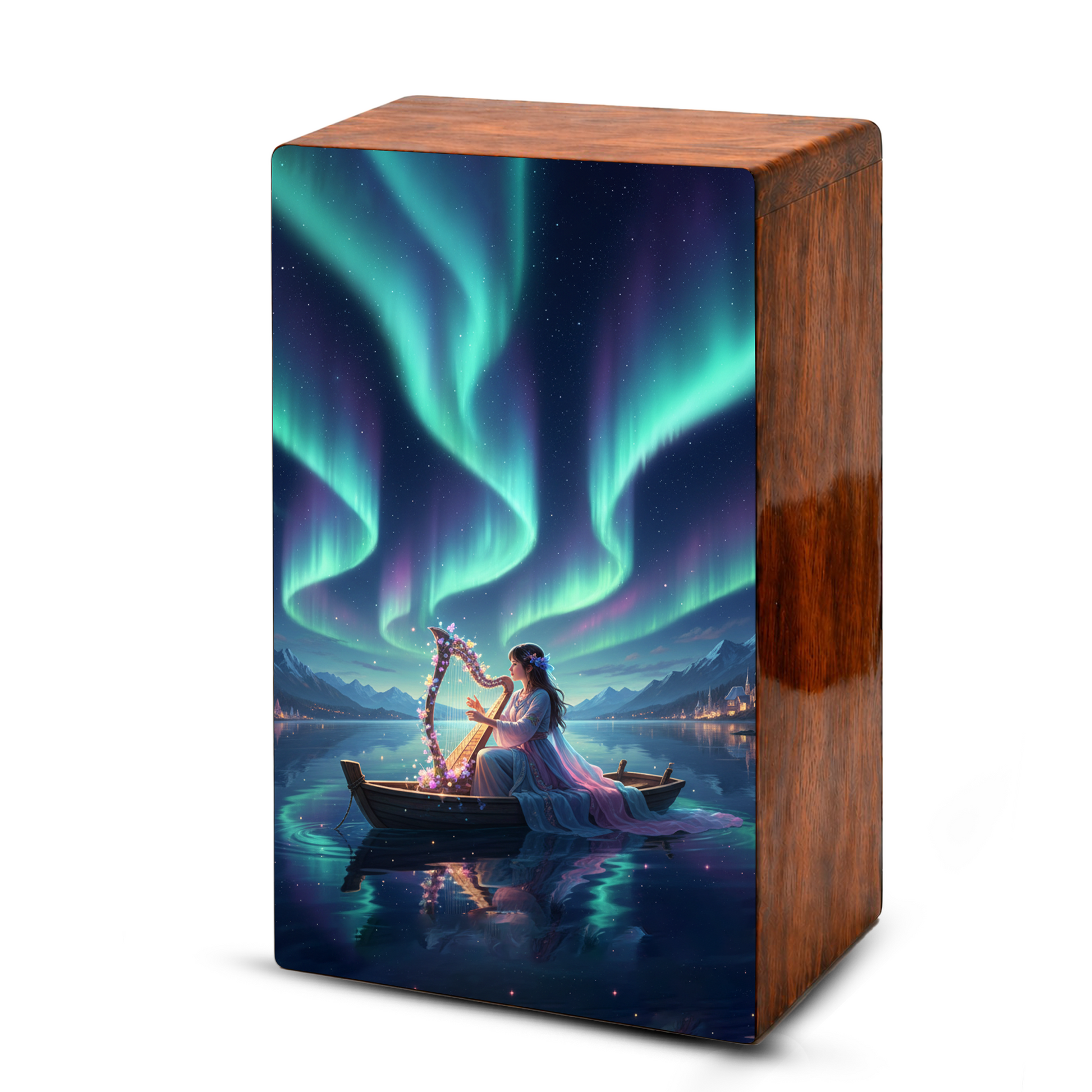 Northern Lights Urn For Women Ashes - Aurora Borealis Keepsake For Adult Female