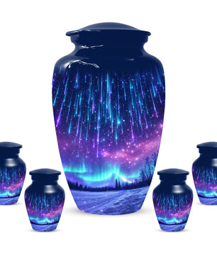 Aurora Borealis Urn for Mom or Dad -Northern Lights Cremation Urns for Women & Men