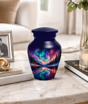 Aurora Borealis Urn for Mom or Dad - Northern Lights Cremation Urns for Women & Men