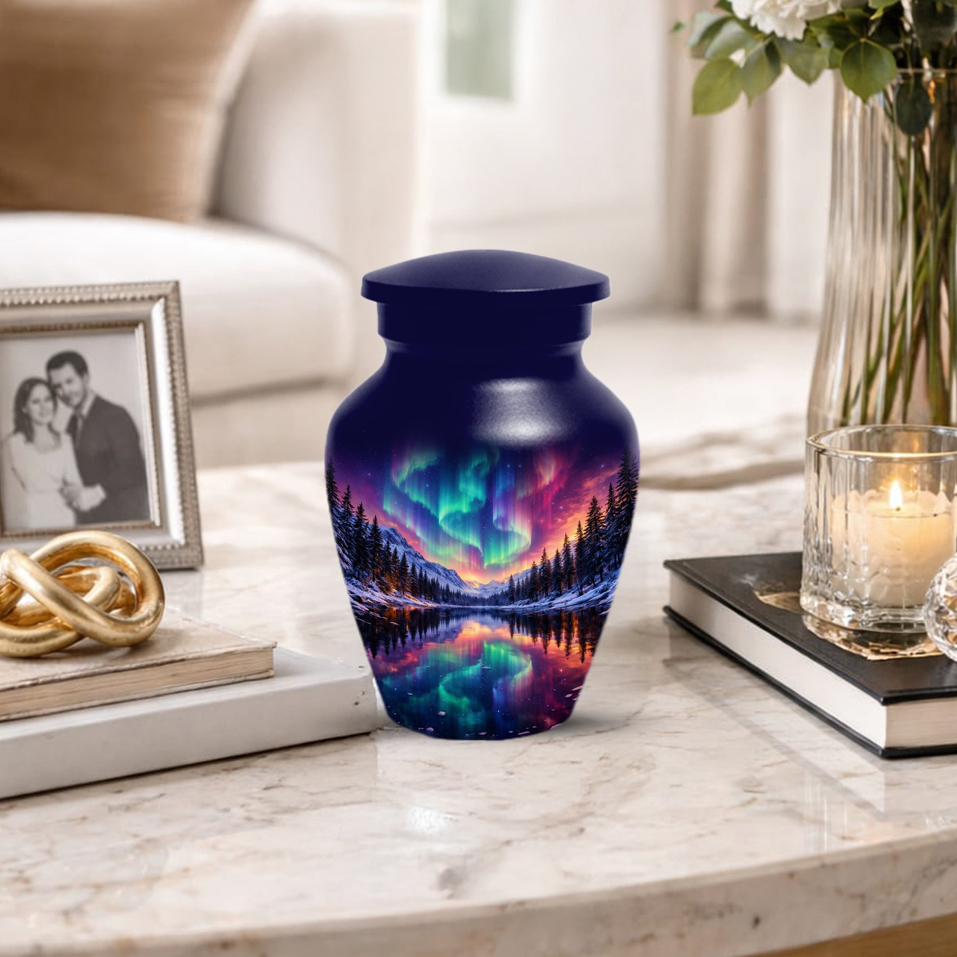 Aurora Borealis Urn for Mom or Dad - Northern Lights Cremation Urns for Women & Men