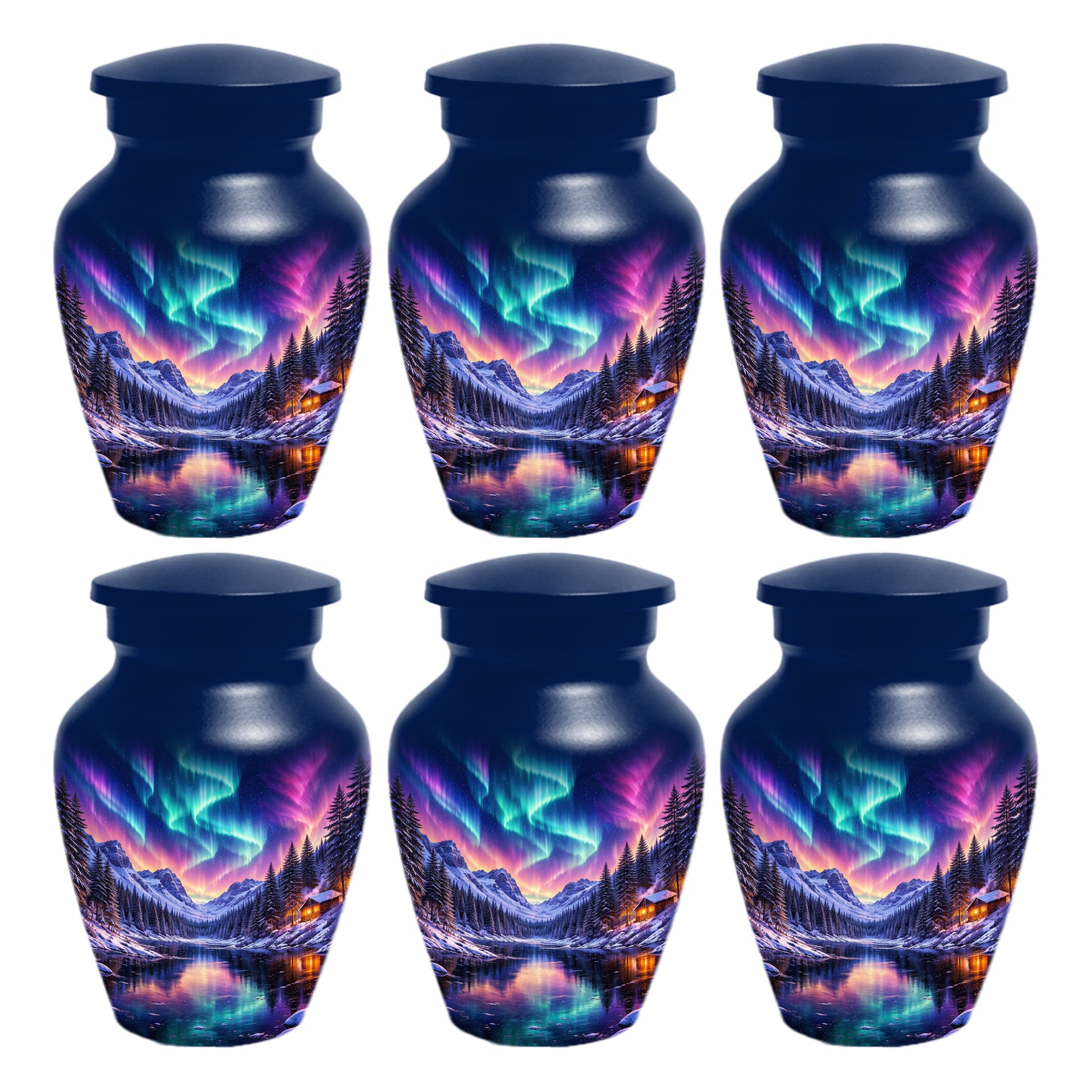 Aurora Borealis Urn for Mom and Dad -  Personalized Memorial Cremation Urns for Men and Women