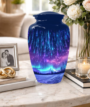 Aurora Borealis Urn for Mom or Dad -Northern Lights Cremation Urns for Women & Men