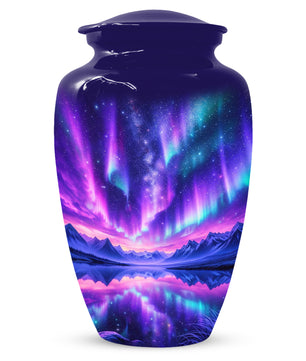 Aurora Borealis Urn for Mom or Dad, Northern Lights Cremation Urn for Women & Men