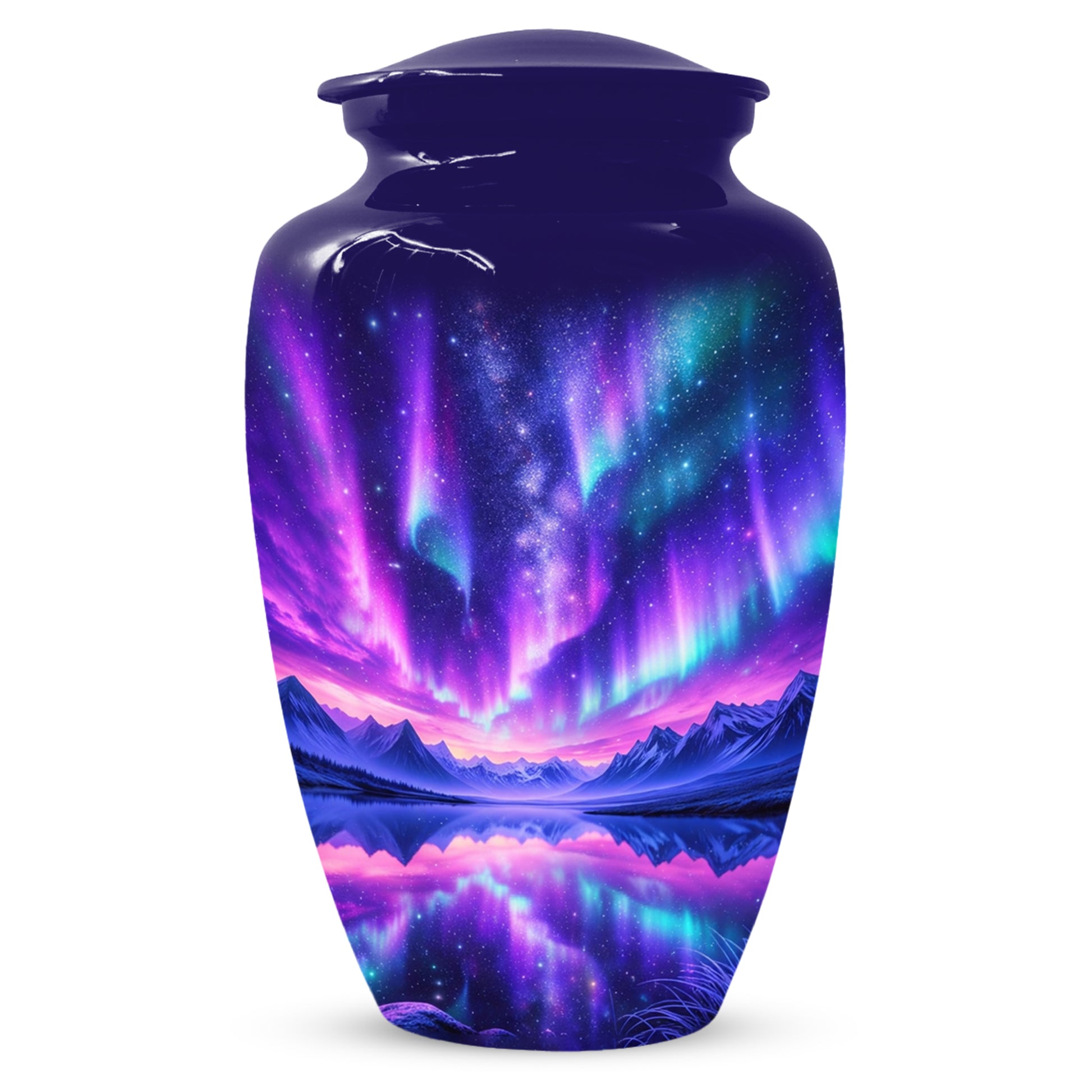 Aurora Borealis Urn for Mom or Dad, Northern Lights Cremation Urn for Women & Men
