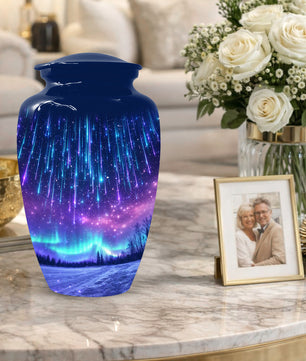 Aurora Borealis Urn for Mom or Dad -Northern Lights Cremation Urns for Women & Men