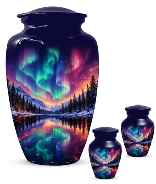 Aurora Borealis Urn for Mom or Dad - Northern Lights Cremation Urns for Women & Men