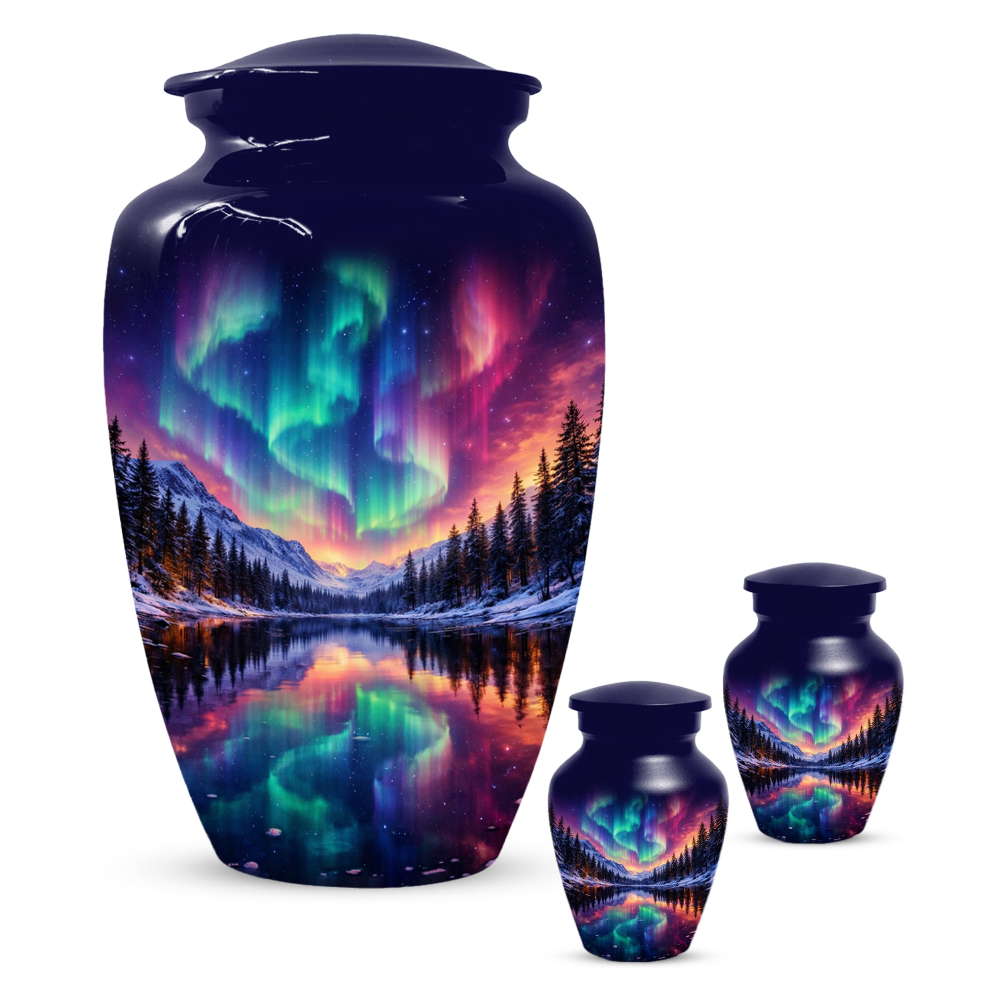 Aurora Borealis Urn for Mom or Dad - Northern Lights Cremation Urns for Women & Men