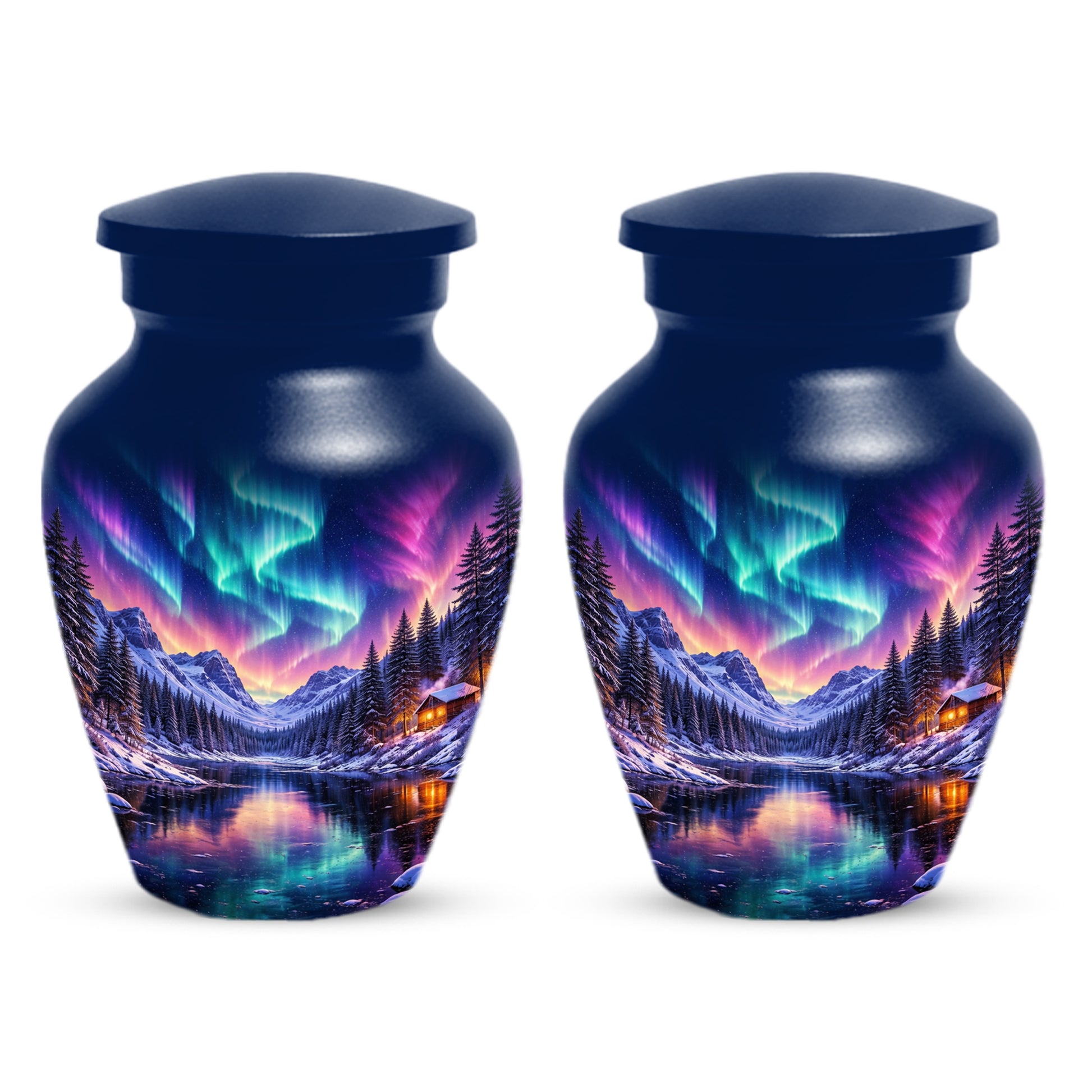 Aurora Borealis Urn for Mom and Dad -  Personalized Memorial Cremation Urns for Men and Women