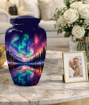 Aurora Borealis Urn for Mom or Dad - Northern Lights Cremation Urns for Women & Men
