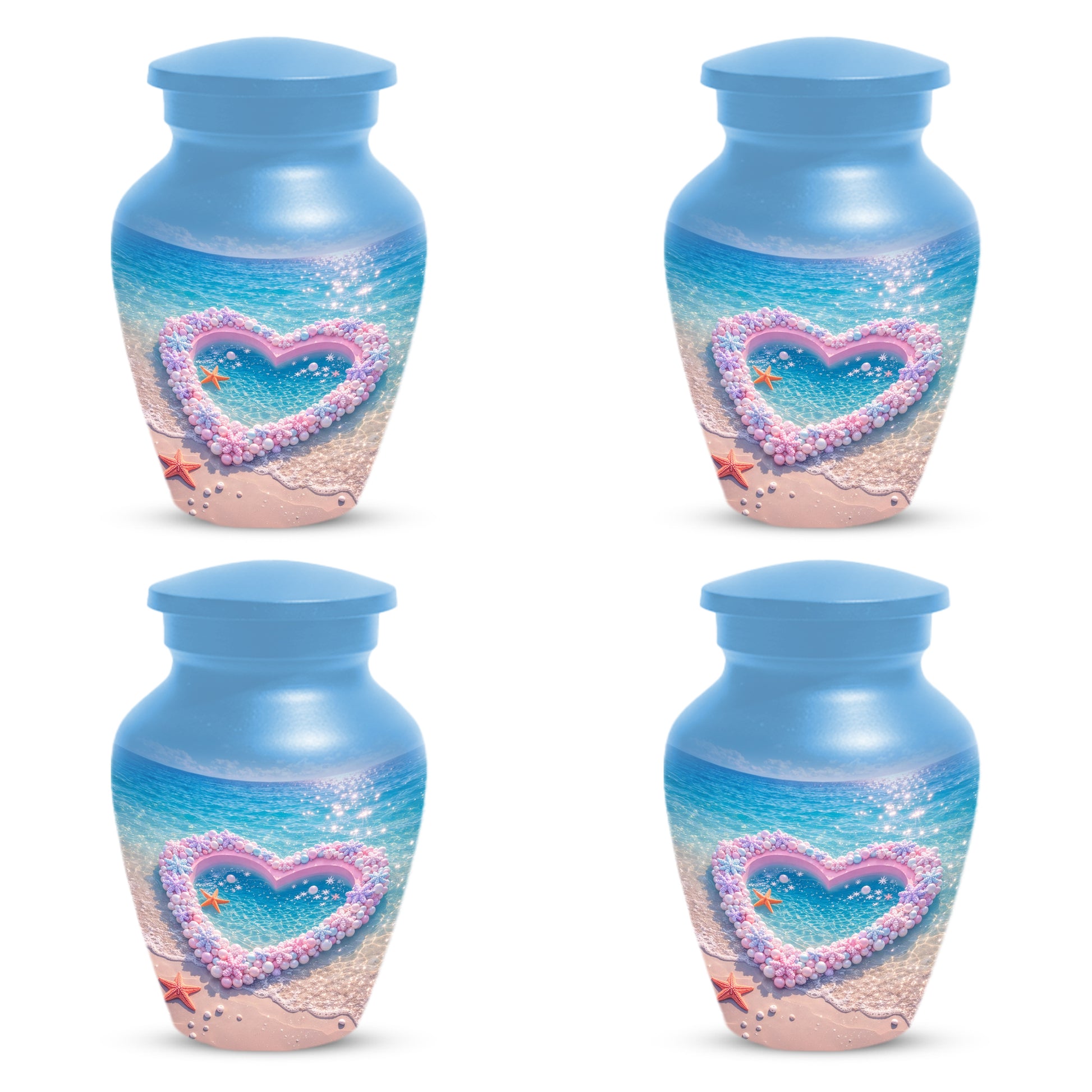 Heart Beach Urn for Mom - Beautiful Cremation Urns for Women| Ocean Keepsake Memorial
