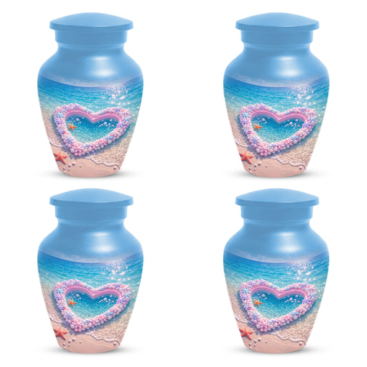 Heart Beach Urn for Mom - Beautiful Cremation Urns for Women| Ocean Keepsake Memorial
