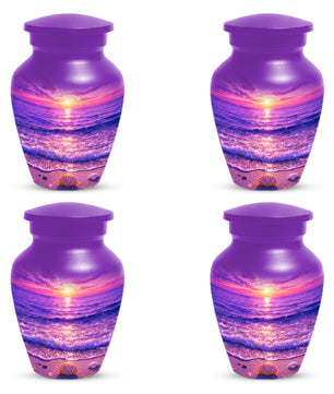 Purple Ocean Sunset Urn for Mom -  Beautiful Cremation Memorial Urns for Women