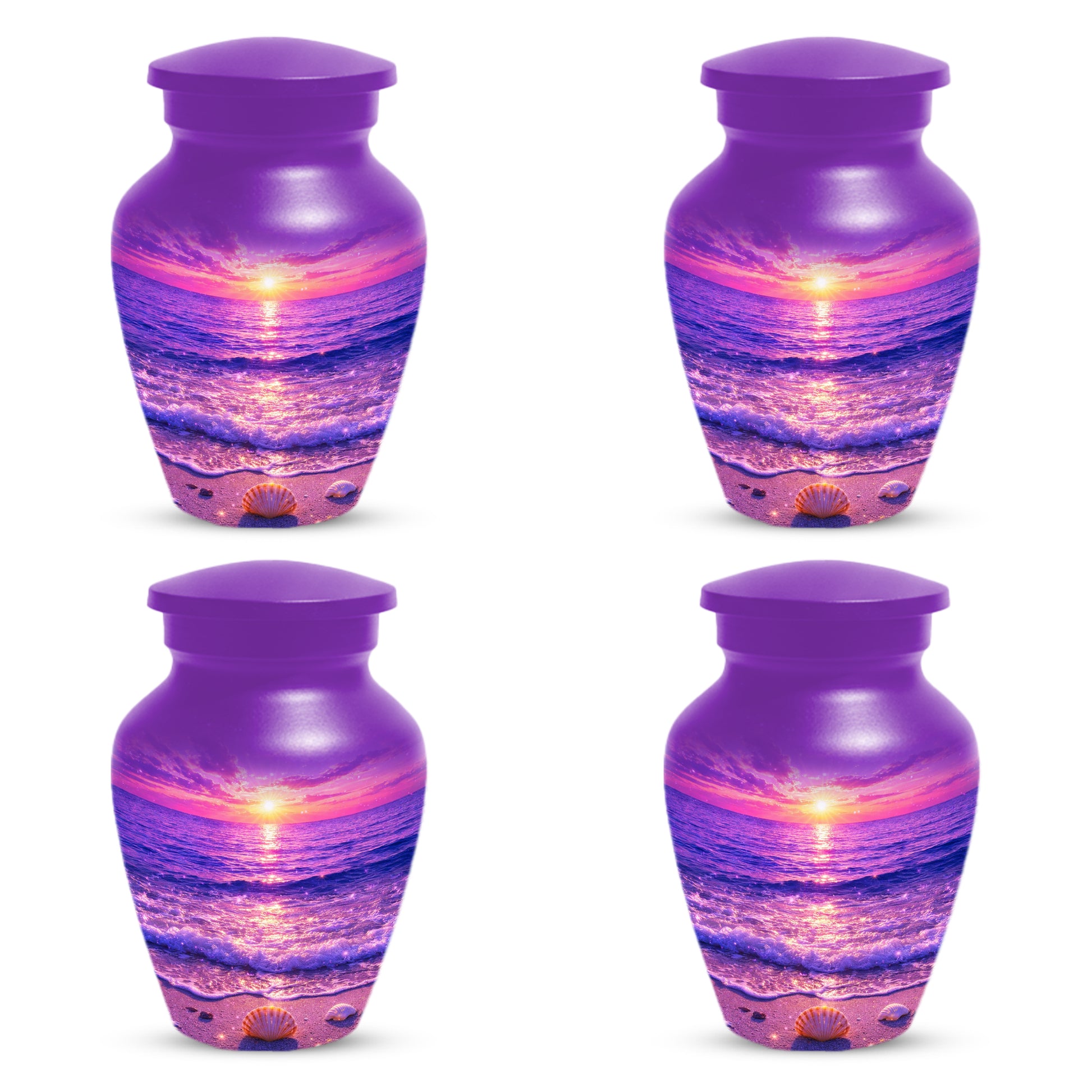 Purple Ocean Sunset Urn for Mom -  Beautiful Cremation Memorial Urns for Women