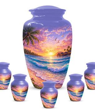 Beach Sunset Memorial Urn for Mom - Beautiful Cremation Urns for Women