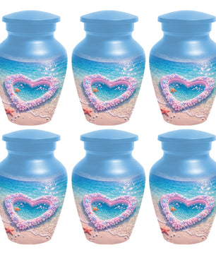 Heart Beach Urn for Mom - Beautiful Cremation Urns for Women| Ocean Keepsake Memorial