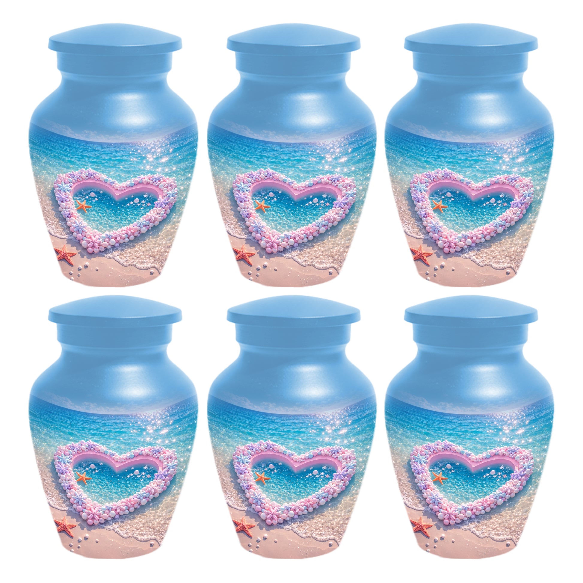 Heart Beach Urn for Mom - Beautiful Cremation Urns for Women| Ocean Keepsake Memorial