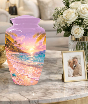Beach Urn for Human Ashes -  Ocean Wave Memorial Keepsake | Beautiful Urns for Mom & Women