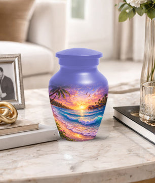 Beach Sunset Memorial Urn for Mom - Beautiful Cremation Urns for Women