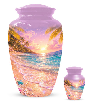 Beach Urn for Human Ashes -  Ocean Wave Memorial Keepsake | Beautiful Urns for Mom & Women