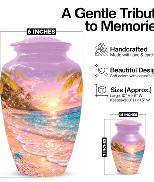 Beach Urn for Human Ashes -  Ocean Wave Memorial Keepsake | Beautiful Urns for Mom & Women