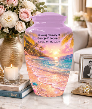 Beach Urn for Human Ashes -  Ocean Wave Memorial Keepsake | Beautiful Urns for Mom & Women