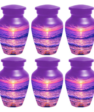 Purple Ocean Sunset Urn for Mom -  Beautiful Cremation Memorial Urns for Women