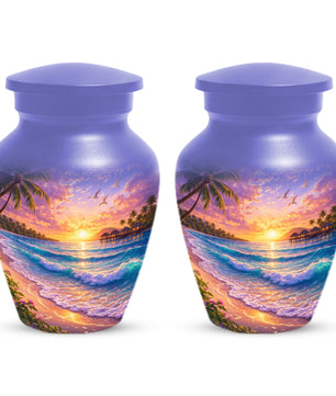 Beach Sunset Memorial Urn for Mom - Beautiful Cremation Urns for Women