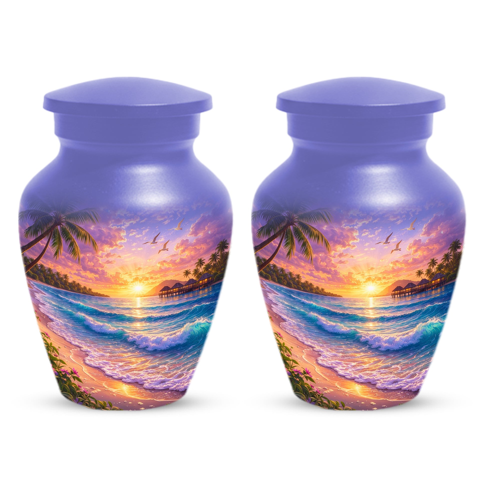 Beach Sunset Memorial Urn for Mom - Beautiful Cremation Urns for Women