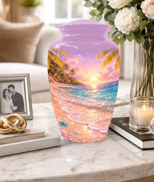 Beach Urn for Human Ashes -  Ocean Wave Memorial Keepsake | Beautiful Urns for Mom & Women