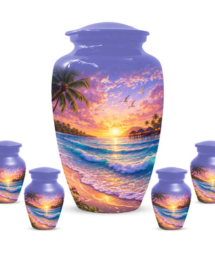Beach Sunset Memorial Urn for Mom - Beautiful Cremation Urns for Women