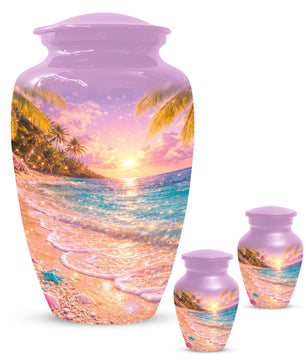 Beach Urn for Human Ashes -  Ocean Wave Memorial Keepsake | Beautiful Urns for Mom & Women