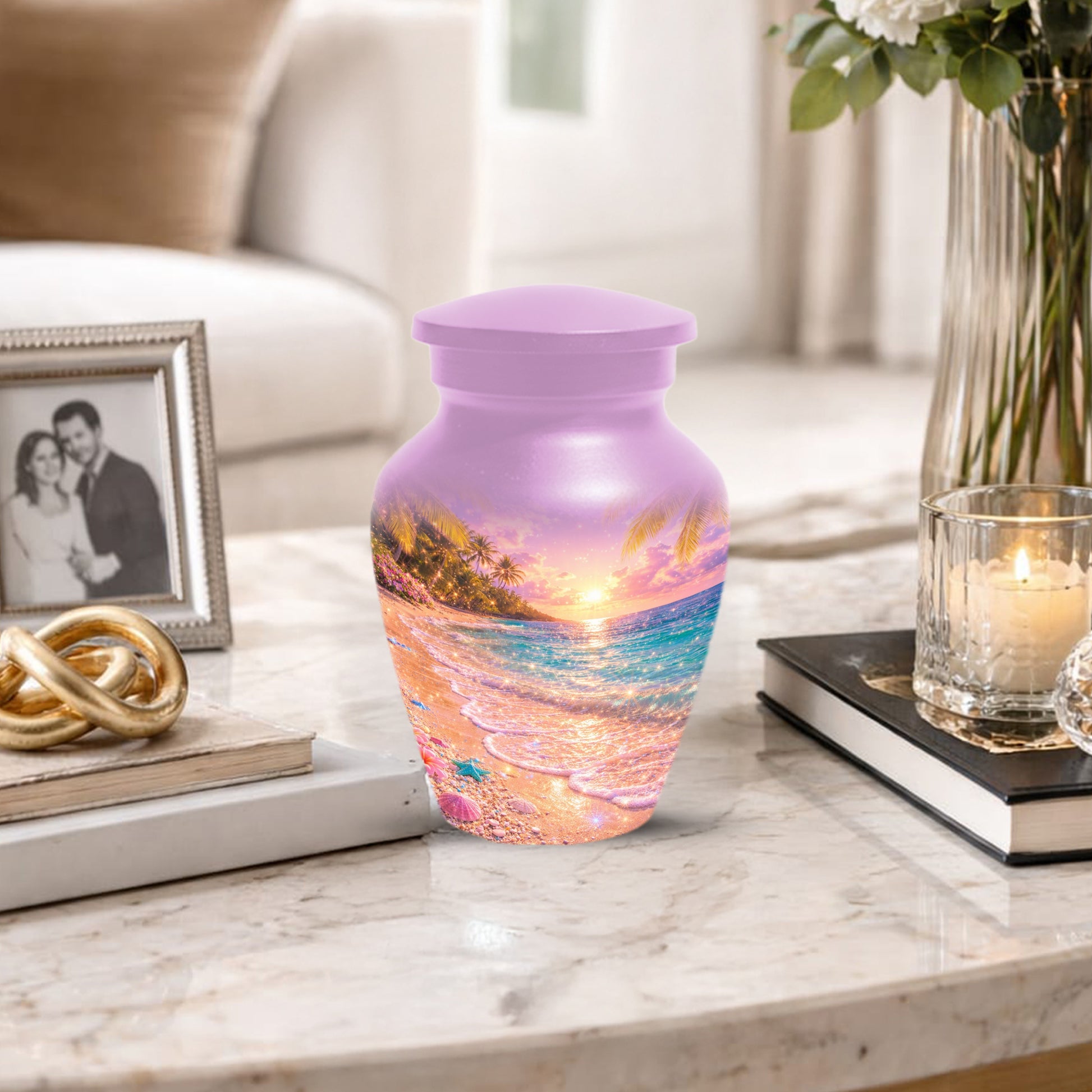 Beach Urn for Human Ashes -  Ocean Wave Memorial Keepsake | Beautiful Urns for Mom & Women