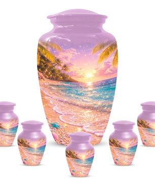 Beach Urn for Human Ashes -  Ocean Wave Memorial Keepsake | Beautiful Urns for Mom & Women