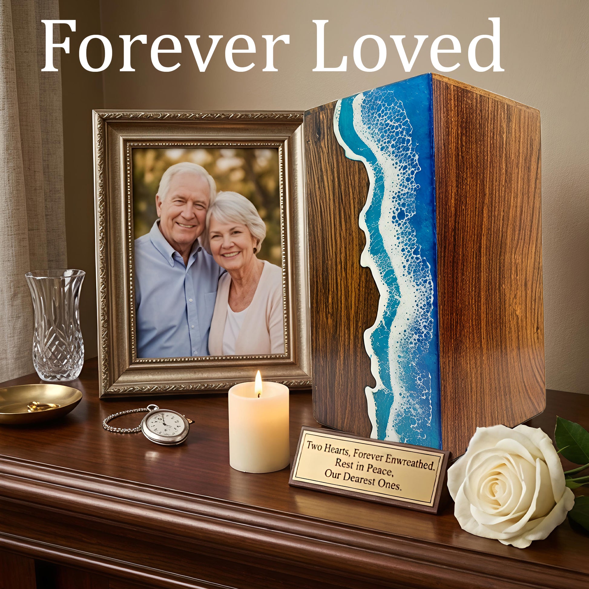 Ocean Urn For Ashes - Large Custom Wooden Keepsake Urns For Male & Female