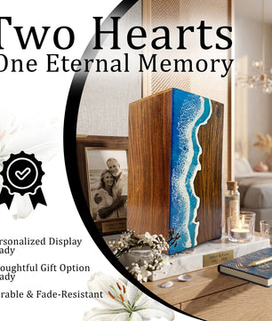 Ocean Urn For Ashes - Large Custom Wooden Keepsake Urns For Male & Female