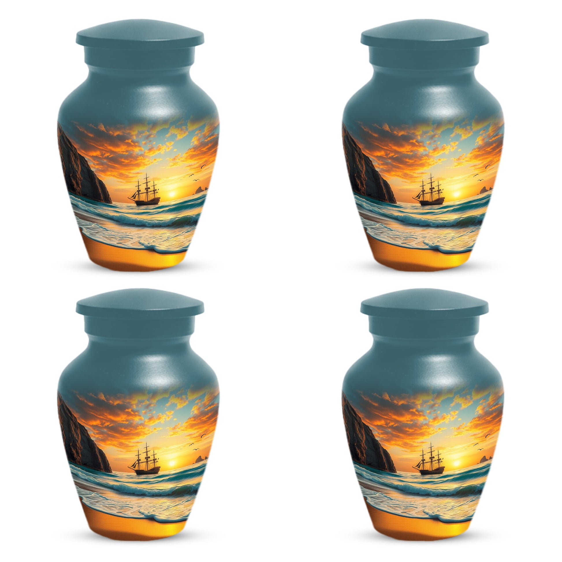 Beach Urn for Mom – Custom Ocean Sunset Cremation Urns for Ashes | Coastal Memorial Keepsake for Female